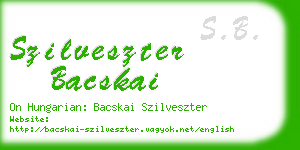 szilveszter bacskai business card